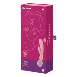 Двусторонний вибромассажер Satisfyer Triple Lover , 2 в 1, wand+rabbit - фото 20779