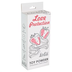 Пудра для игрушек ароматизированная  Love Protection, клубника со сливками, 30г - фото 21874