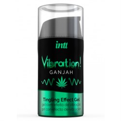 Жидкий интимный гель с эффектом вибрации и вкусом каннабиса Intt Vibration Ganjah, 15 мл - фото 21930