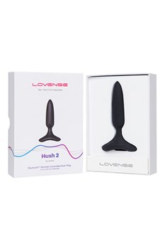 Анальная втулка Lovense Hush 2 (XS), черная, 2,5 см - фото 24709