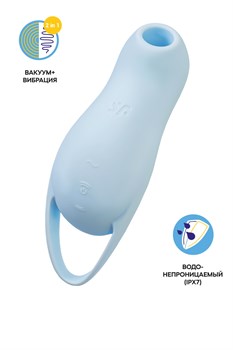 Вакуумный стимулятор клитора Satisfyer Pocket Pro 1, голубой - фото 24792
