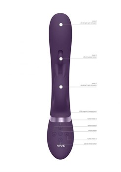 Вибратор-кролик Tama с 3 мощными независимыми моторами, фиолетовый - фото 25107