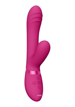 Вибромассажер-кролик Vive Tani с имитацией движения пальцев, розовый - фото 25110
