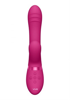 Вибромассажер-кролик Vive Tani с имитацией движения пальцев, розовый - фото 25111