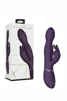 Вибромассажер-кролик Vive Niva с ротацией 360 градусов и с функцией "мгновенный оргазм", фиолетовый - фото 25172
