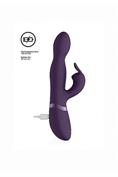 Вибромассажер-кролик Vive Niva с ротацией 360 градусов и с функцией "мгновенный оргазм", фиолетовый - фото 25174