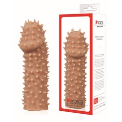 Насадка KOKOS реалистичная с дополнительной стимуляцией, TPR, телесный, 14,7 см, ES.07-M - фото 25463
