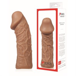 Насадка KOKOS  с дополнительной стимуляцией, реалистичная,TPR, телесный, 12.7 см, ES.05-S - фото 25481