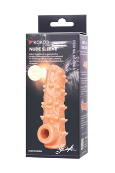 Насадка KOKOS реалистичная с дополнительной стимуляцией, TPE,  с открытым верхом, 10 см, NS 006-S - фото 25527