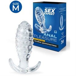 Втулка анальная «Anal Pleasure», size M, с рельефом,  Sex Expert - фото 25740