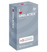 ПРЕЗЕРВАТИВЫ UNILATEX RIBBED 12+3 ШТ В ПОДАРОК