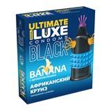 Презервативы с усиками Luxe BLACK ULTIMATE Африканский Круиз, с ароматом банана, 1 шт