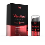 Жидкий интимный гель с эффектом вибрации и вкусом клубники Intt Vibration Strawberry, 15 мл