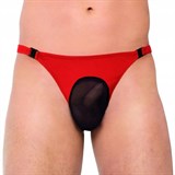 Стринги мужские прозрачные, красные, SoftLine, M/L