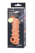 Насадка KOKOS реалистичная с дополнительной стимуляцией, TPE,  с открытым верхом, 14 см, NS 006-L