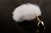 Маленькая золотистая пробка с хвостом белого зайца, 7,5 см. - фото 11139
